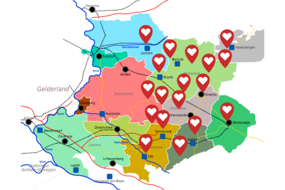 Gebied waar Stichting Vrienden van het SKB actief is