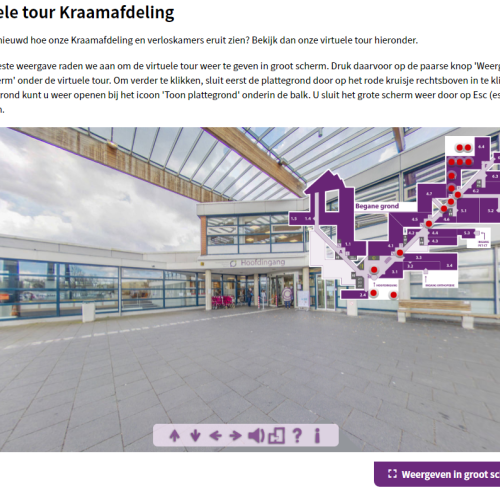 Virtuele tour Kraamafdeling Virtuele tour Kraamafdeling